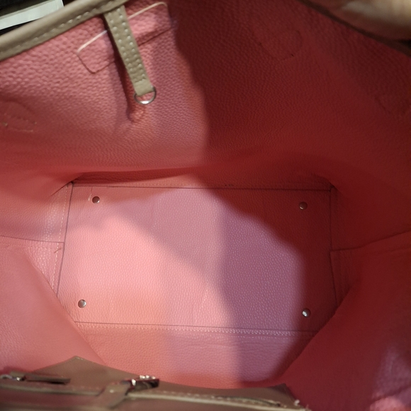 Lodis Tan and Pink Leather Tote Bag - Picture 4 of 9